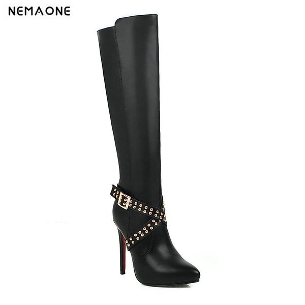 nemaone women knee high boots super high heels shoes woman poined toe women party wedding boots large size 34-43, Black
nemaone women knee high boots super high heels shoes woman poined toe women party wedding boots large size 34-43, Black