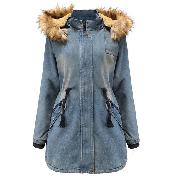 women winter fur jacket hat denim hoodies fur coat hiking softshell jacket womens winter lapel zipper long trench overcoat o07, Blue;black
women winter fur jacket hat denim hoodies fur coat hiking softshell jacket womens winter lapel zipper long trench overcoat o07, Blue;black