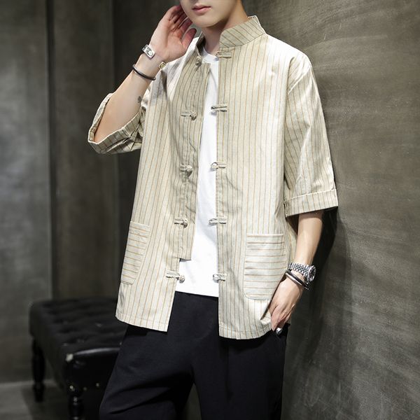 men shirts stripe color stand collar chinese clothes male big size casual shirts chinese style blouse shirt collar linen, White;black
men shirts stripe color stand collar chinese clothes male big size casual shirts chinese style blouse shirt collar linen, White;black