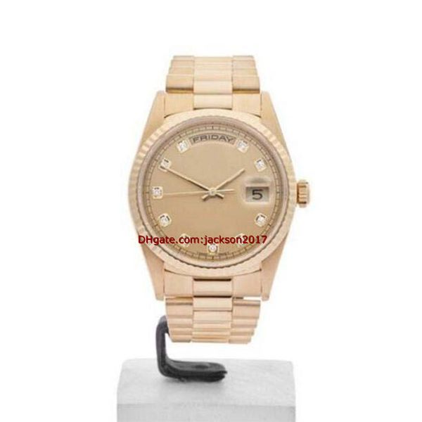christmas gift wristwatches mens watch champagne diamond markers 18k yellow gold watch 18238 36mm, Slivery;brown
christmas gift wristwatches mens watch champagne diamond markers 18k yellow gold watch 18238 36mm, Slivery;brown