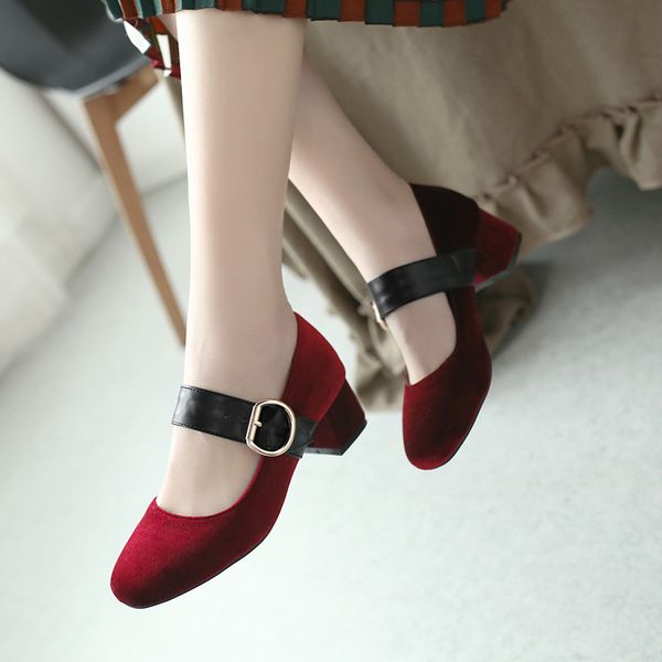 zapatos mujer women pumps ankle strap thick heel women shoes round toe mid heels dress work pumps comfortable ladies shoes 34-43, Black
zapatos mujer women pumps ankle strap thick heel women shoes round toe mid heels dress work pumps comfortable ladies shoes 34-43, Black