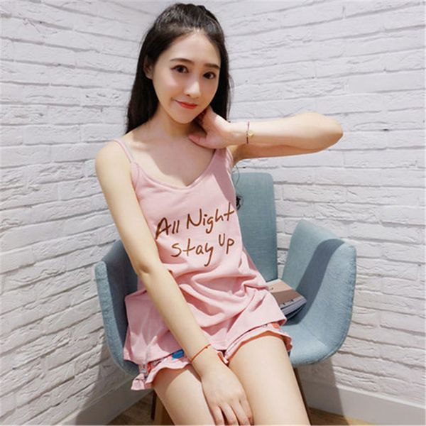2019 pajama sets for women summer sleepwear female home clothes shorts suits printing clothes two piece cute sling + shorts, Blue;gray
2019 pajama sets for women summer sleepwear female home clothes shorts suits printing clothes two piece cute sling + shorts, Blue;gray