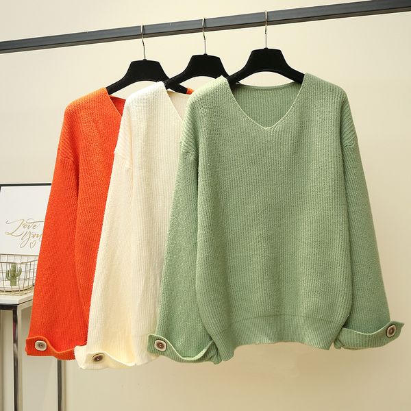 2019 basic v-neck solid autumn winter sweater pullover women female knitted sweater loose long sleeve badycon cheap, White;black
2019 basic v-neck solid autumn winter sweater pullover women female knitted sweater loose long sleeve badycon cheap, White;black