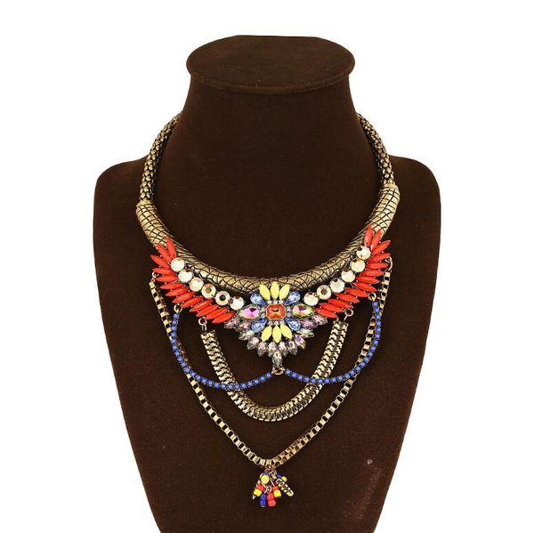 vintage choker necklace women snake chain multicolor pendant collar statement jewelry fashion accessories, Silver
vintage choker necklace women snake chain multicolor pendant collar statement jewelry fashion accessories, Silver
