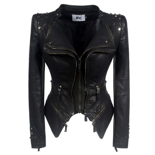 women's jackets sx2021 coat women winter autumn black fashion motorcycle jacket outerwear faux leather pu gothic coats, Black;brown
women's jackets sx2021 coat women winter autumn black fashion motorcycle jacket outerwear faux leather pu gothic coats, Black;brown