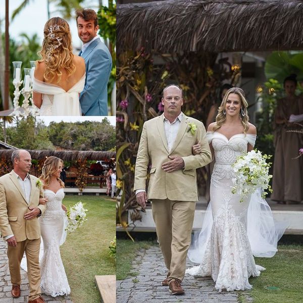 summer beach mermaid wedding dresses 2019 off shoulder lace applique full length fishtail bridal garden dancing reception wedding gown, White
summer beach mermaid wedding dresses 2019 off shoulder lace applique full length fishtail bridal garden dancing reception wedding gown, White