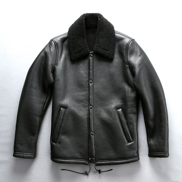 larm shearling black sheep natural coat winter fur jacket for men turn down collar 
larm shearling black sheep natural coat winter fur jacket for men turn down collar
