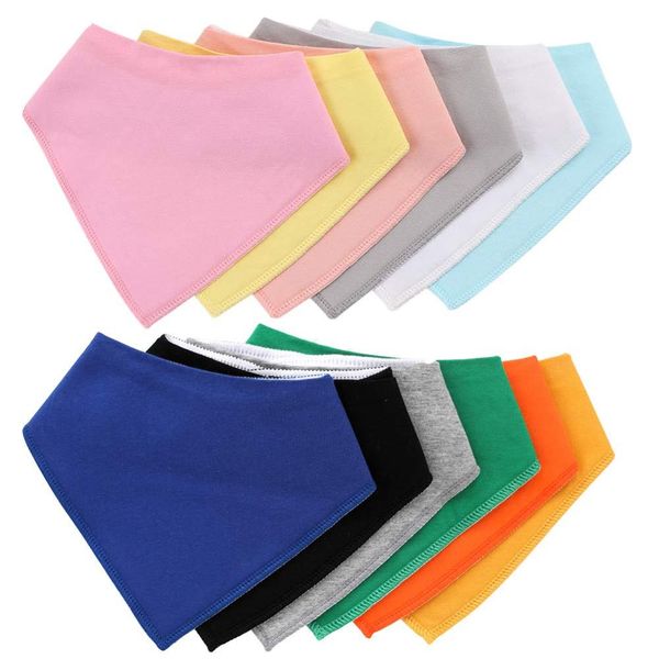 

100% Organic Cotton Baby Bandana Drool Bibs For Boys And Girls Solid Colorful Babador Baby Bibs Newborn Baby Burp Cloth