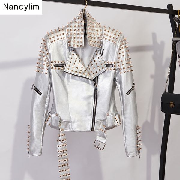 can custom size leather jacket women european hand-studded rivet slim long sleeve locomotive pu leather jacket short coat autumn, Black
can custom size leather jacket women european hand-studded rivet slim long sleeve locomotive pu leather jacket short coat autumn, Black
