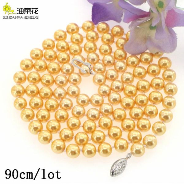 superior quality fashion 8mm yellow shell pearl beads long necklace women girl gifts jewelry party wholesale price 35inch, Silver
superior quality fashion 8mm yellow shell pearl beads long necklace women girl gifts jewelry party wholesale price 35inch, Silver