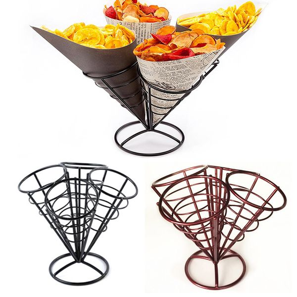 4in1 french fry stand cone basket holder black iron rack ice cream shape food shelves bowl kitchen potato fries chips appetizers
4in1 french fry stand cone basket holder black iron rack ice cream shape food shelves bowl kitchen potato fries chips appetizers