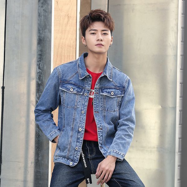 tide brand large size men's clothing spring and autumn new light blue washed denim jacket loose plus fat increase men's coat, Black;brown
tide brand large size men's clothing spring and autumn new light blue washed denim jacket loose plus fat increase men's coat, Black;brown