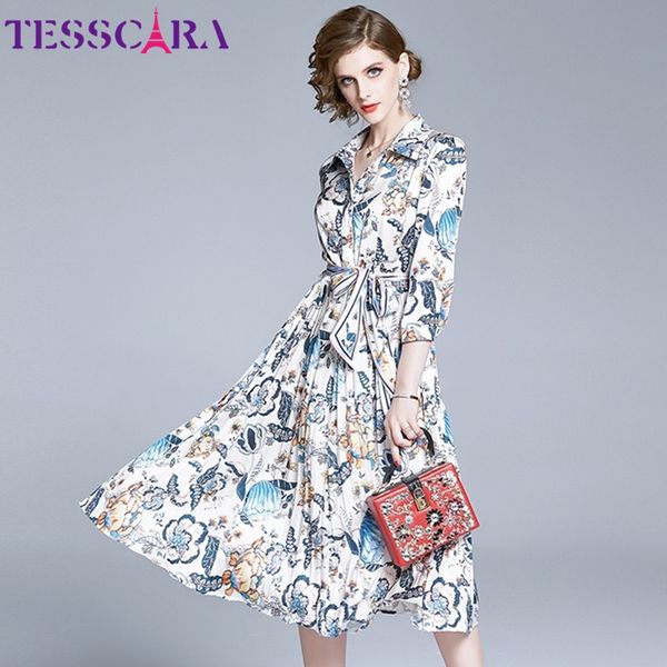 tesscara women spring elegant print dress shirt office cocktail party robe femme vintage designer pleated vestidos, Black;gray
tesscara women spring elegant print dress shirt office cocktail party robe femme vintage designer pleated vestidos, Black;gray
