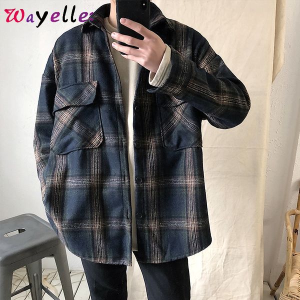 plaid cotton long sleeve shirt men autumn casual loose plaid shirt men janpanese streetwear mens dress shirts camisa masculina, White;black
plaid cotton long sleeve shirt men autumn casual loose plaid shirt men janpanese streetwear mens dress shirts camisa masculina, White;black