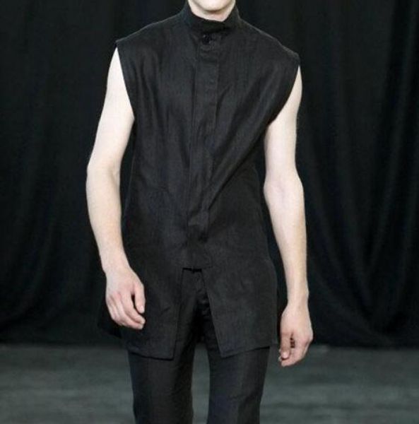 s-6xl 2019 summer men's new fashion personalized customization large size stand-up collar sleeveless shirt, White;black
s-6xl 2019 summer men's new fashion personalized customization large size stand-up collar sleeveless shirt, White;black