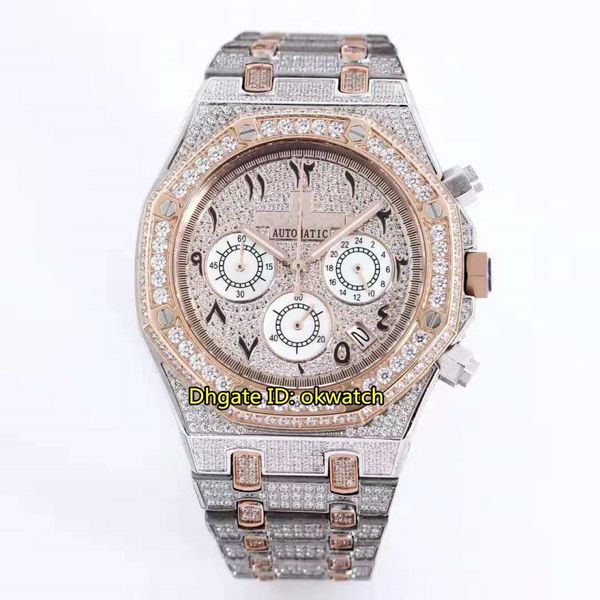 2 style 41mm 26331 full diamonds vk quartz chronograph mens watch diamond arabic dial rose gold two-tone diamonds strap gents watches
2 style 41mm 26331 full diamonds vk quartz chronograph mens watch diamond arabic dial rose gold two-tone diamonds strap gents watches
