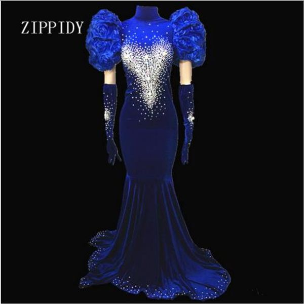sparkly evening celebrate tail blue dresses rhinestones long train birthday dress stage prom performance wear, Black;gray
sparkly evening celebrate tail blue dresses rhinestones long train birthday dress stage prom performance wear, Black;gray