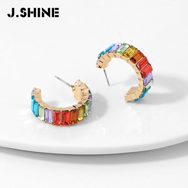 j.shine crystal rainbow earring for women gold color alloy c-shaped charm statement small hoop earring wedding jewelry, Golden;silver
j.shine crystal rainbow earring for women gold color alloy c-shaped charm statement small hoop earring wedding jewelry, Golden;silver