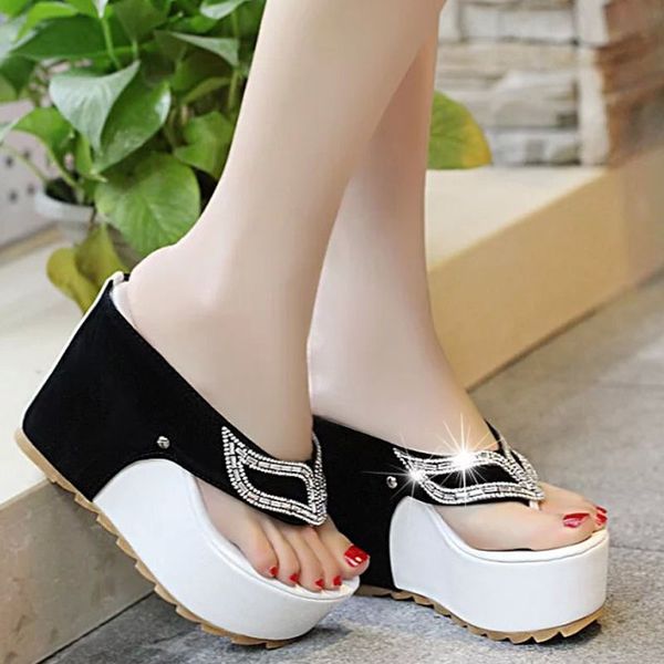 vtota platform summer slippers fashion women high heels shoes woman rhinestone beach flip flops solid slides women wedges shoes, Black
vtota platform summer slippers fashion women high heels shoes woman rhinestone beach flip flops solid slides women wedges shoes, Black