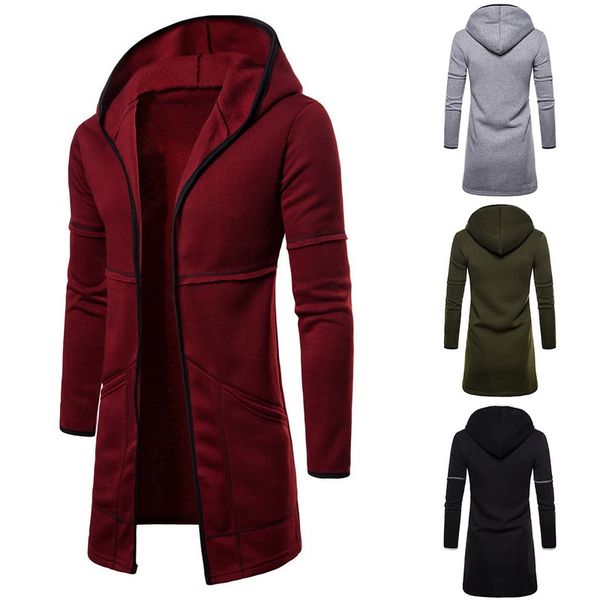 puimentiua 2019 men's fashion solid color warm knee length hooeed fleece lining coat, Tan;black
puimentiua 2019 men's fashion solid color warm knee length hooeed fleece lining coat, Tan;black