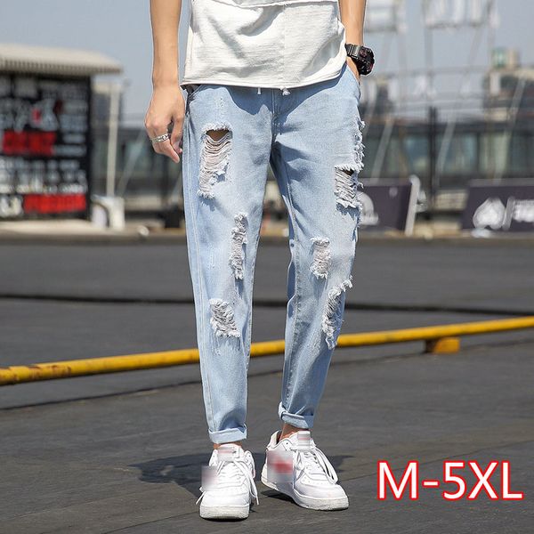 2020 summer jeans men fashion streetwear ripped jeans for men plus size light blue pants casual trousers male 5xl-m, Black
2020 summer jeans men fashion streetwear ripped jeans for men plus size light blue pants casual trousers male 5xl-m, Black
