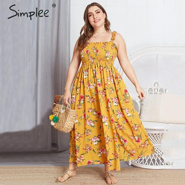 simplee plus size bohemian flower print women dress ruffled spaghetti strap summer dress ruched high waist midi, Black;gray
simplee plus size bohemian flower print women dress ruffled spaghetti strap summer dress ruched high waist midi, Black;gray