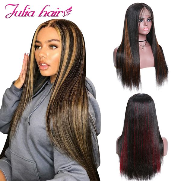 ali julia hair highlight color lace front wigs brazilian straight human hair wig remy 150% density 12 to 24 inch, Black;brown
ali julia hair highlight color lace front wigs brazilian straight human hair wig remy 150% density 12 to 24 inch, Black;brown