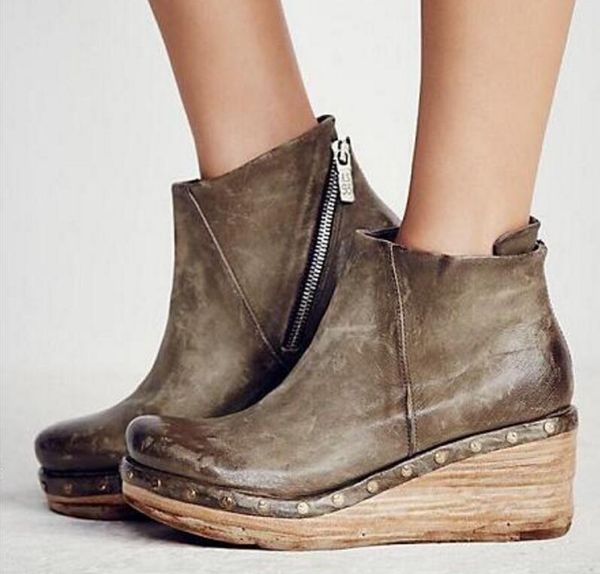 ankle boots for women winter pu leather high heels wedges shoes ladies vintage platform boots botines mujer chaussure femme, Black
ankle boots for women winter pu leather high heels wedges shoes ladies vintage platform boots botines mujer chaussure femme, Black