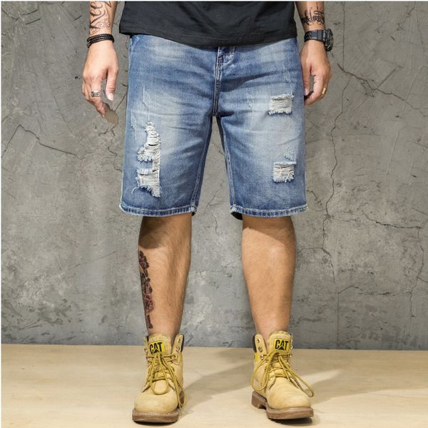 fashion holes denim shorts men mid waist button ripped distressed washed summer jeans shorts straight slim fit clothing, Blue
fashion holes denim shorts men mid waist button ripped distressed washed summer jeans shorts straight slim fit clothing, Blue