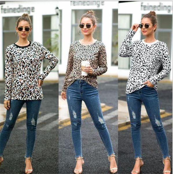 long sleeve womens spring autumn casual female clothing leopard printed womens tshirts crew neck, White
long sleeve womens spring autumn casual female clothing leopard printed womens tshirts crew neck, White
