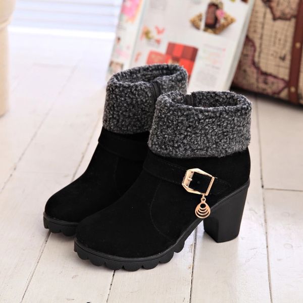 winter high heel boots warm plush square heels winter shoes women's boots ladies fashion ankle snow boots, Black
winter high heel boots warm plush square heels winter shoes women's boots ladies fashion ankle snow boots, Black