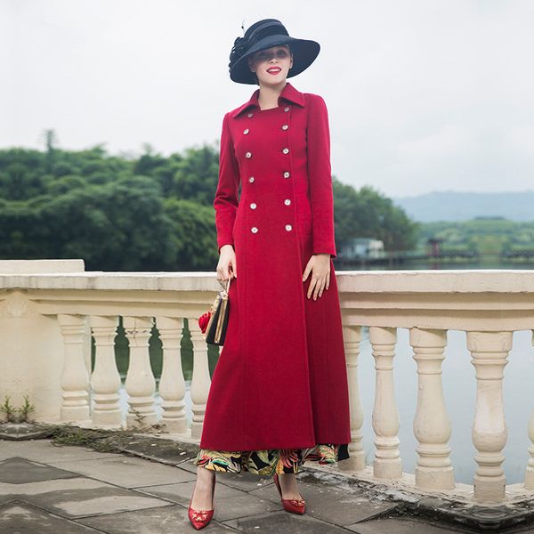 m- xxxl autumn winter wool long coat 2019 women double breasted british style elegant red trench coat, Black
m- xxxl autumn winter wool long coat 2019 women double breasted british style elegant red trench coat, Black