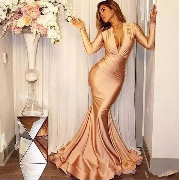 deep v neck long sleeve mermaid prom dresses 2019 new elegant ruffles evening gowns formal party wear custom made, Black
deep v neck long sleeve mermaid prom dresses 2019 new elegant ruffles evening gowns formal party wear custom made, Black