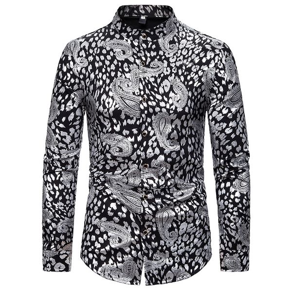 fashion paisley shirt men 2020 brand long sleeve mandarin collar dress shirt men party club business social shirts camisa hombre, White;black
fashion paisley shirt men 2020 brand long sleeve mandarin collar dress shirt men party club business social shirts camisa hombre, White;black