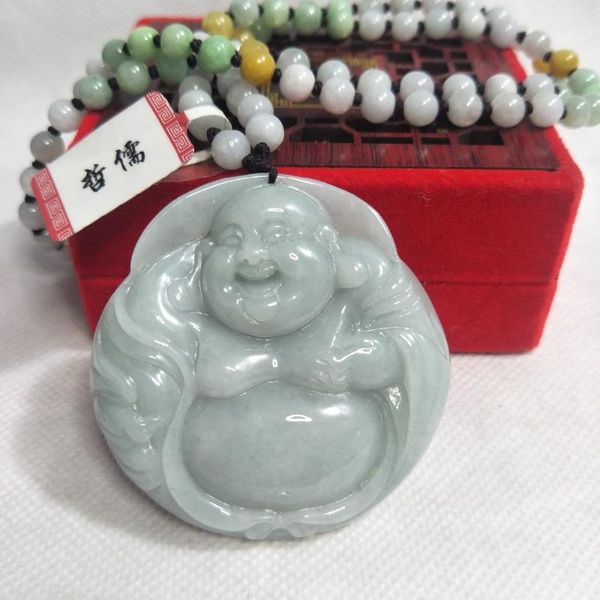 zhe ru jewelry pure natural jadeite light green happy buddha pendant tricolor jade bead necklace gift class a national certifica, Silver
zhe ru jewelry pure natural jadeite light green happy buddha pendant tricolor jade bead necklace gift class a national certifica, Silver