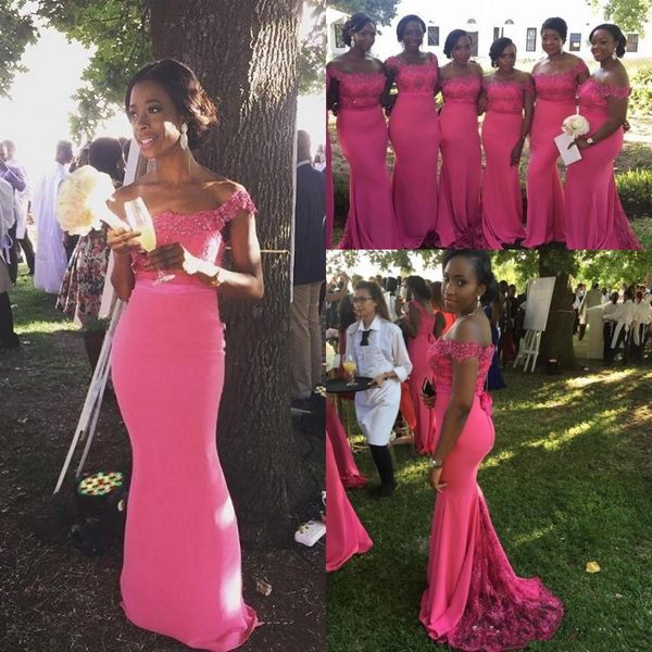 fuchsia plus size bridesmaid dresses off shoulder appliques lace mermaid maid of honor wedding guest dress 2020 wear formal party dresses, White;pink
fuchsia plus size bridesmaid dresses off shoulder appliques lace mermaid maid of honor wedding guest dress 2020 wear formal party dresses, White;pink