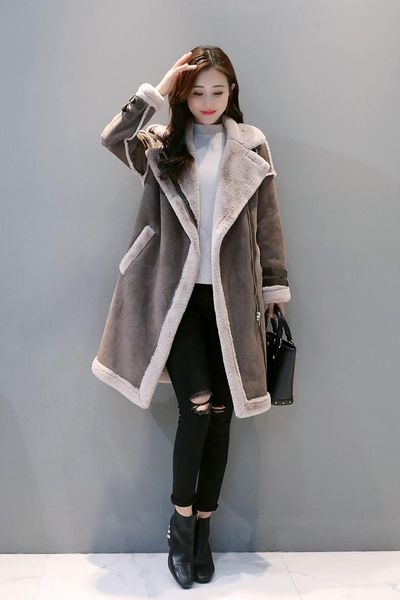 fur off season cotton-padded clothes mid-length 2019 korean-style lambs wool coat women's winter suede thick cotton coat, Blue;black
fur off season cotton-padded clothes mid-length 2019 korean-style lambs wool coat women's winter suede thick cotton coat, Blue;black