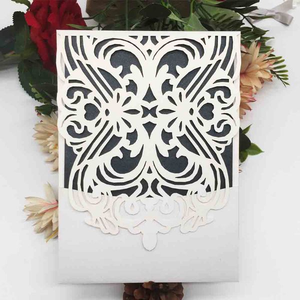 hollow laser cut luxury wedding invitation cards business grand events hollow laser cut lace design with invitation cards, Black
hollow laser cut luxury wedding invitation cards business grand events hollow laser cut lace design with invitation cards, Black