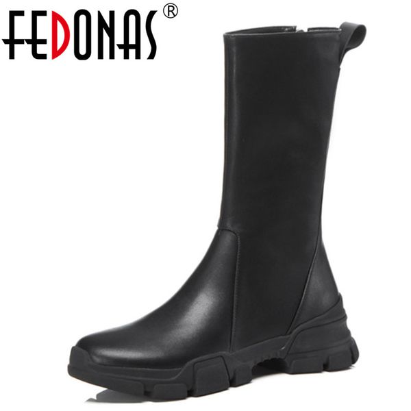 fedonas ladies mid-calf high boots women genuine leather autumn winter ladies shoes woman platforms long punk motorcycle boots, Black
fedonas ladies mid-calf high boots women genuine leather autumn winter ladies shoes woman platforms long punk motorcycle boots, Black
