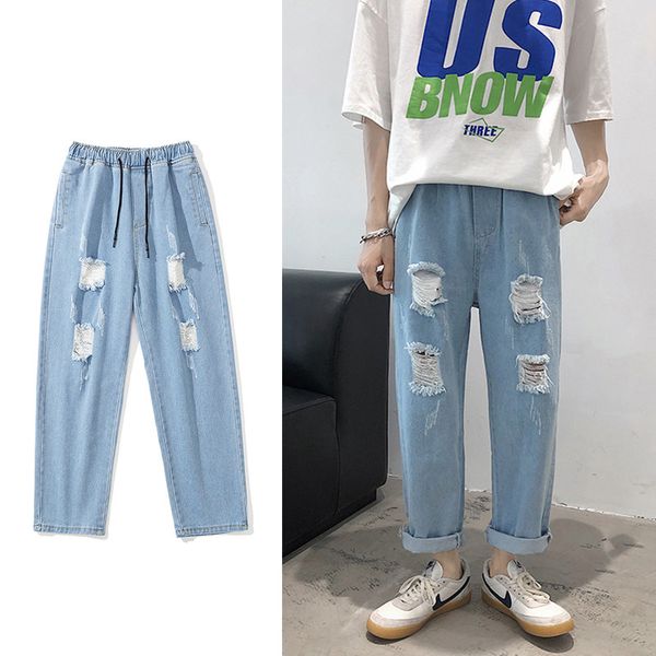 2020 summer men's fashion skinny hole wash jeans stretch slim fit blue color casual pants biker denim trousers plus size s-2xl
2020 summer men's fashion skinny hole wash jeans stretch slim fit blue color casual pants biker denim trousers plus size s-2xl