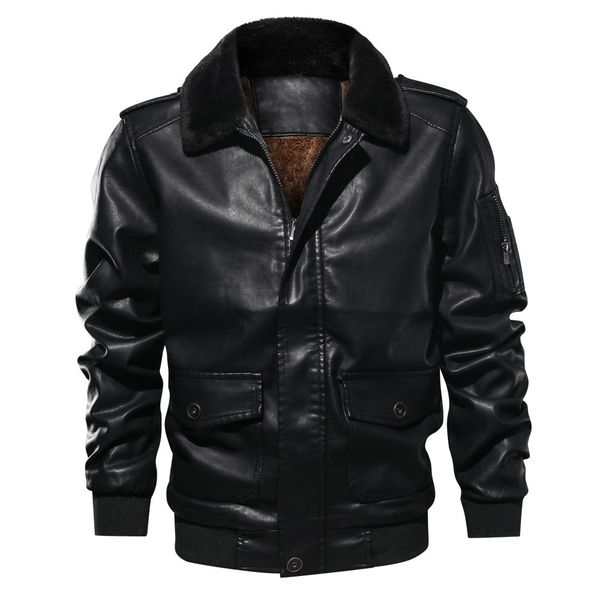 lncdis leather jacket man 2018 lapel fur collar leather pocket flying tactical outwear coat windbreaker winter jacket men, Black
lncdis leather jacket man 2018 lapel fur collar leather pocket flying tactical outwear coat windbreaker winter jacket men, Black