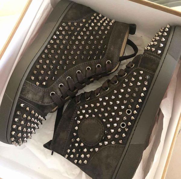 grey suede leather spikes red bottom sneakers men high studs casual flat rivets brand basket homme party,wedding,dress eu35-46, Black
grey suede leather spikes red bottom sneakers men high studs casual flat rivets brand basket homme party,wedding,dress eu35-46, Black