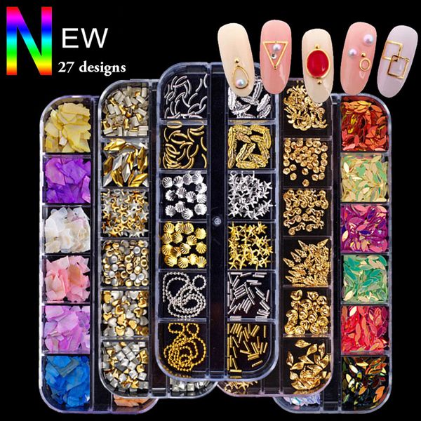 12 grids nail art decorations sequins studs 3d crystal rhinestones alloy drill mermaid beads tips nails decals manicure glitter diamonds, Silver;gold
12 grids nail art decorations sequins studs 3d crystal rhinestones alloy drill mermaid beads tips nails decals manicure glitter diamonds, Silver;gold