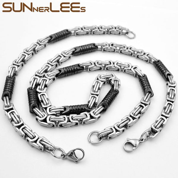sunnerlees fashion jewelry stainless steel necklace bracelet set 7mm geometric link chain silver black gold for men women sc91 s
sunnerlees fashion jewelry stainless steel necklace bracelet set 7mm geometric link chain silver black gold for men women sc91 s