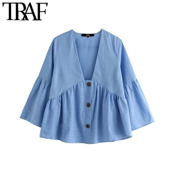 traf women vintage elegant buttons pleated blouses fashion v neck three quarter sleeve ladies shirts blusas mujer chic, White
traf women vintage elegant buttons pleated blouses fashion v neck three quarter sleeve ladies shirts blusas mujer chic, White