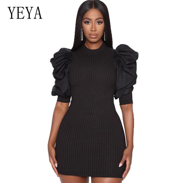 yeya summer women o-neck short sleeve patchwork knitted mini dress lady elegant puff sleeve night club black dresses, Black;gray
yeya summer women o-neck short sleeve patchwork knitted mini dress lady elegant puff sleeve night club black dresses, Black;gray
