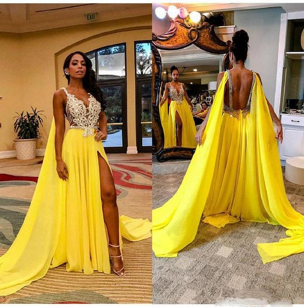 yellow chiffon african elegant evening formal dresses 2020 new party backless prom dresses front split beads v neck formal dress, Black;red
yellow chiffon african elegant evening formal dresses 2020 new party backless prom dresses front split beads v neck formal dress, Black;red
