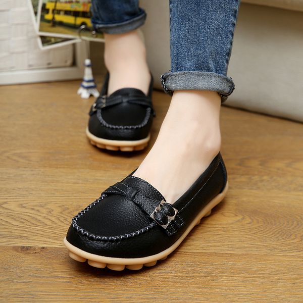 2020 new leather peas shallow mouth casual large size shoes flat work shoes non-slip pregnant women, Black
2020 new leather peas shallow mouth casual large size shoes flat work shoes non-slip pregnant women, Black