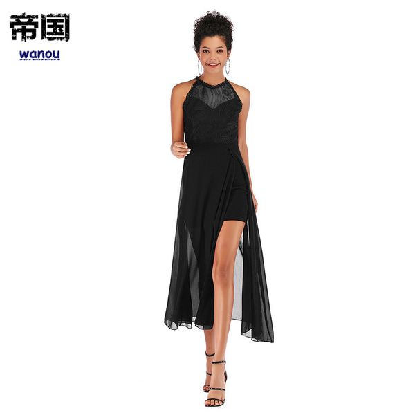 spring summer dress new fashion black mesh stitching elegance chiffon skirt slim split sleeveless round collar wedding party dress, Black;gray
spring summer dress new fashion black mesh stitching elegance chiffon skirt slim split sleeveless round collar wedding party dress, Black;gray