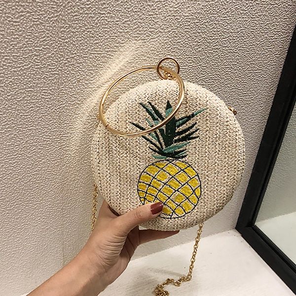 women beach round pineapple woven bag straw one shoulder portable messenger crossbody bags
women beach round pineapple woven bag straw one shoulder portable messenger crossbody bags